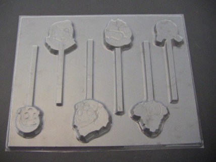 453sp Bubbly Kids Faces Chocolate or Hard Candy Lollipop Mold